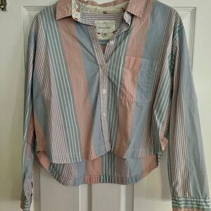 American Eagle Outfitters Multicolor Striped Button Down Shirt